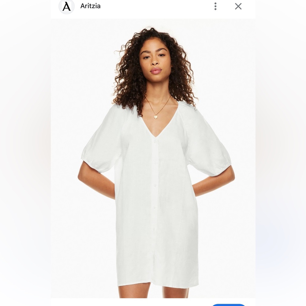 Wilfred Aritzia Aperitif Sky Blue Linen Dress